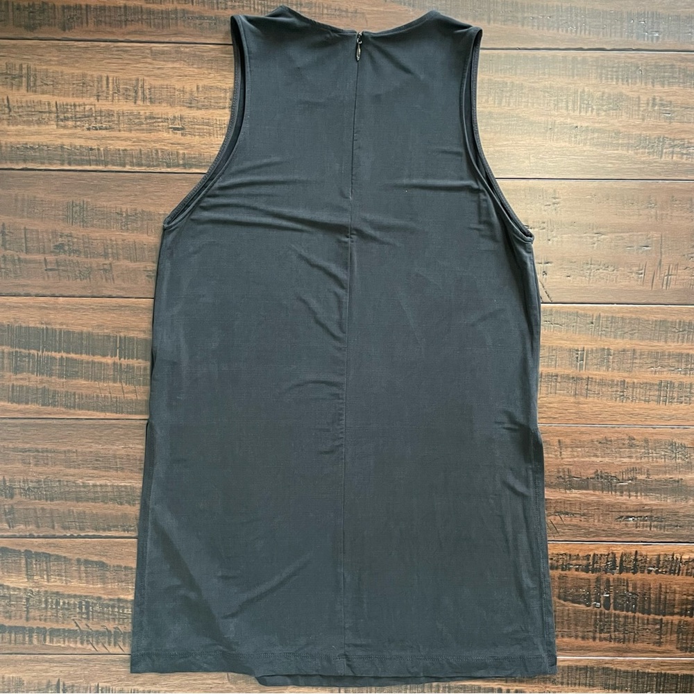 Aritzia Babaton Long Black Silky Vander Sleeveless Top View 5